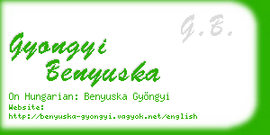 gyongyi benyuska business card
