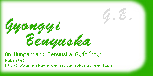 gyongyi benyuska business card